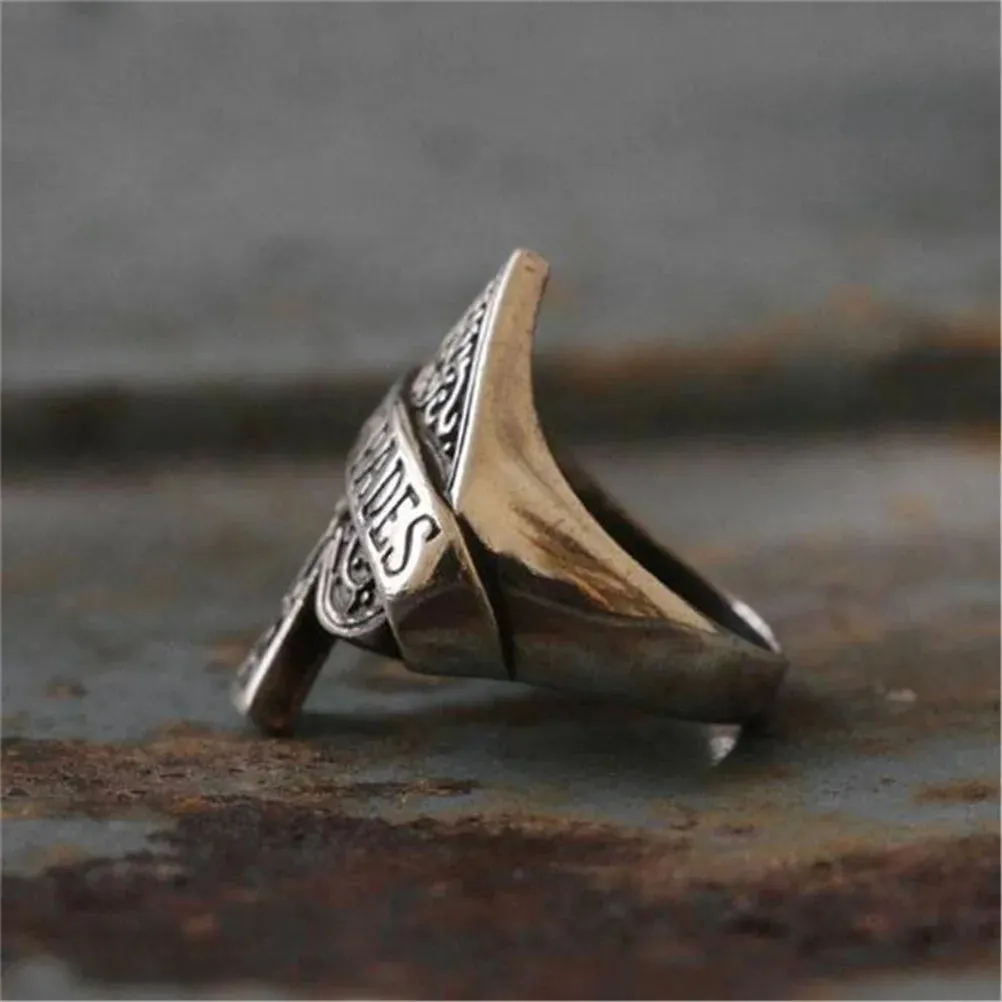 Creative Fashion Spades Solitaire Punk Hip Hop Rock Men's Ring Holiday Gift Jewelry Jewelry Wholesale