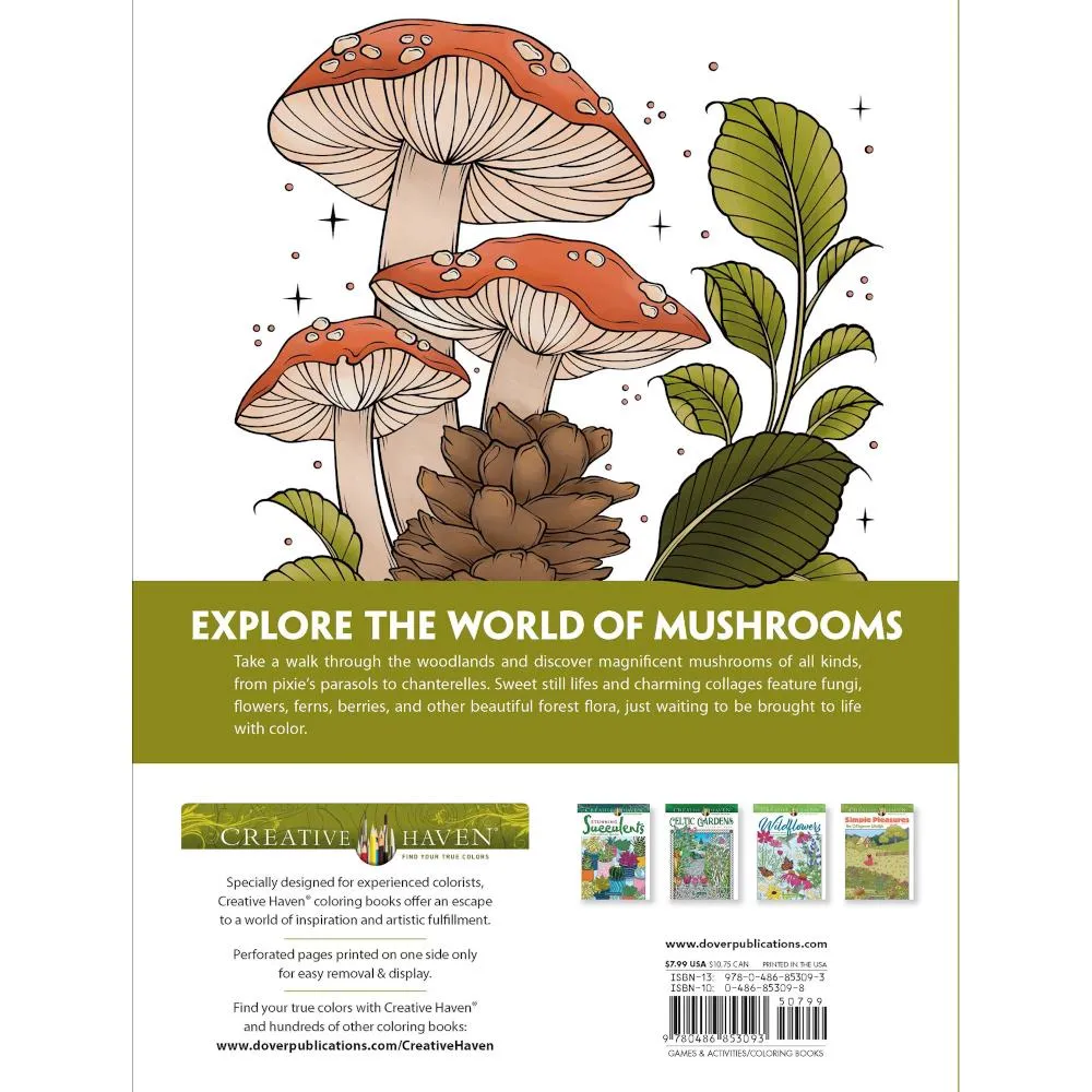 Creative Haven Colouring Book - The Art of Mushrooms