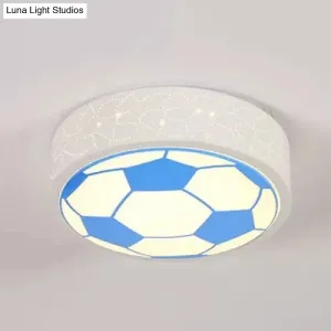 Creative Metal Soccer Ceiling Light for Kids Bedroom and Bathroom - Flush Mount Sport Lighting