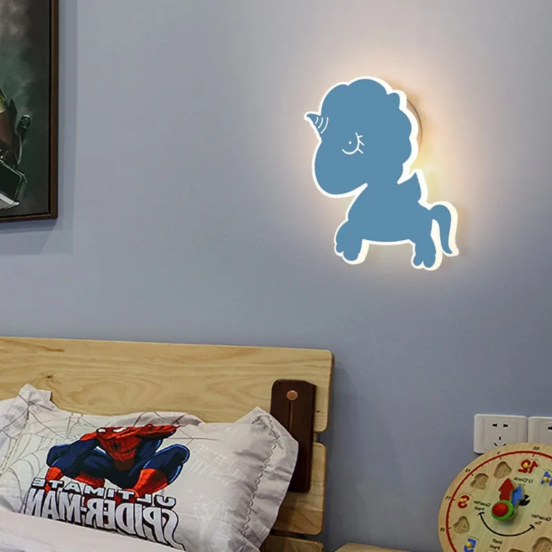 Creative Unicorn Cartoon Wall Lamp for Kid's Room