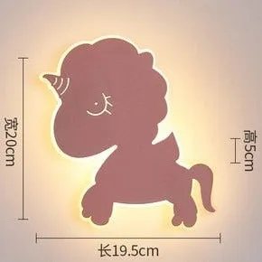 Creative Unicorn Cartoon Wall Lamp for Kid's Room