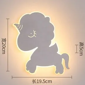 Creative Unicorn Cartoon Wall Lamp for Kid's Room