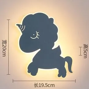 Creative Unicorn Cartoon Wall Lamp for Kid's Room