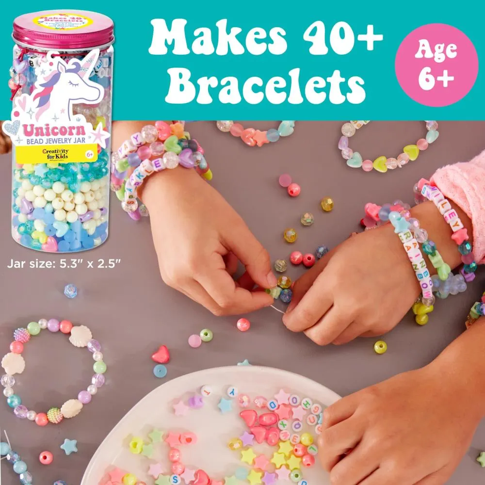 Creativity for Kids Bead Jewelry Jar - Unicorn