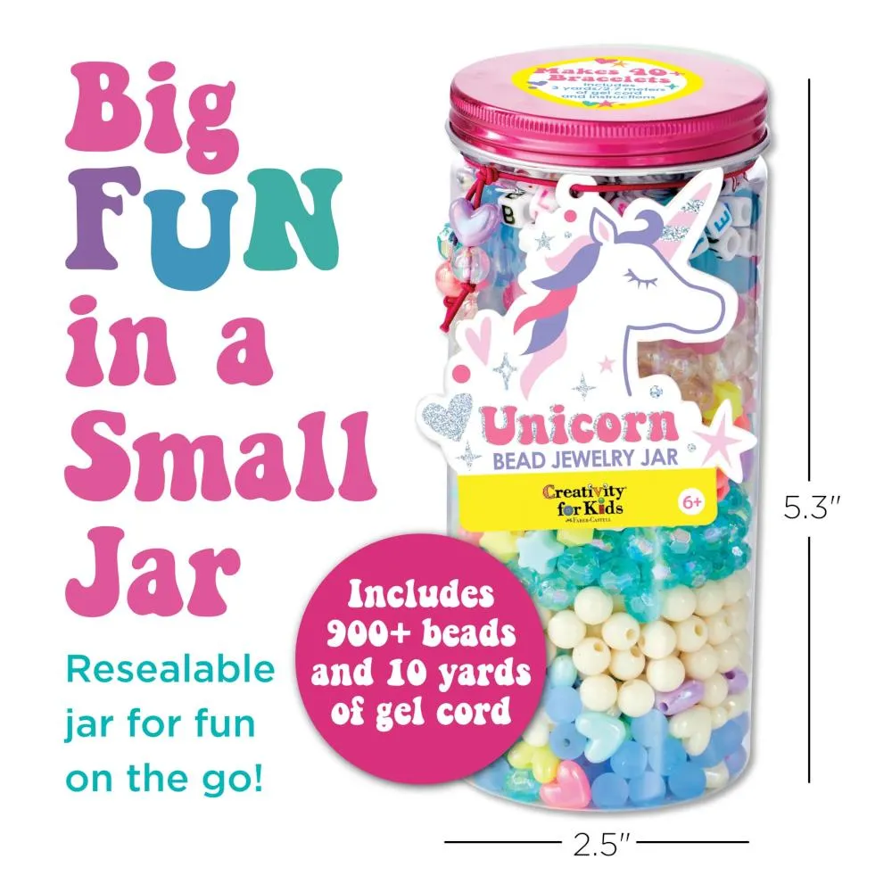 Creativity for Kids Bead Jewelry Jar - Unicorn