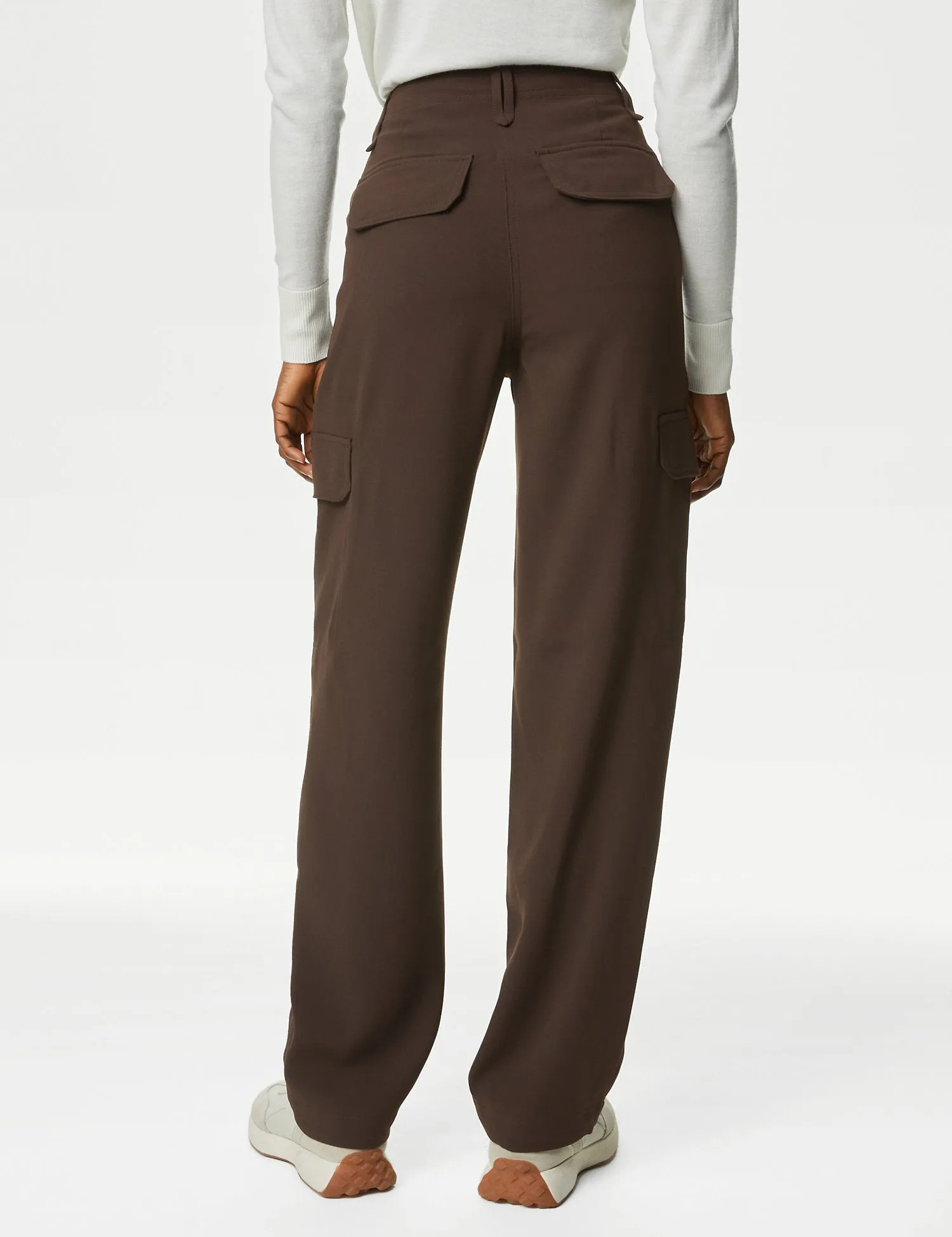 Crepe Cargo Relaxed Trousers