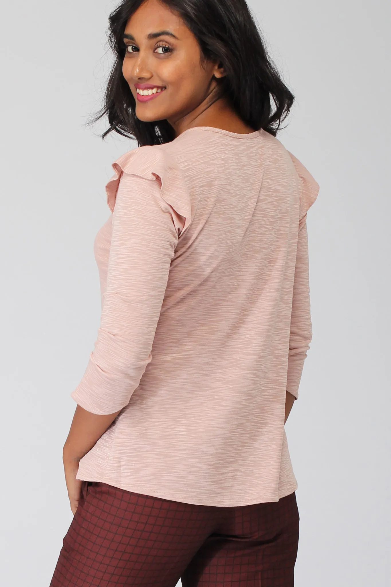 Crepe Pink Viscose Knit Top