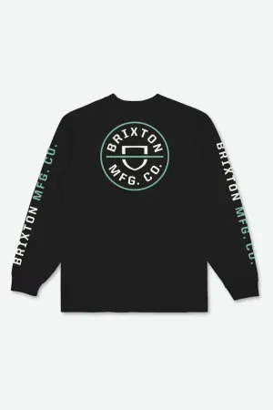 Crest L/S Tee - Black/Off White/Jade