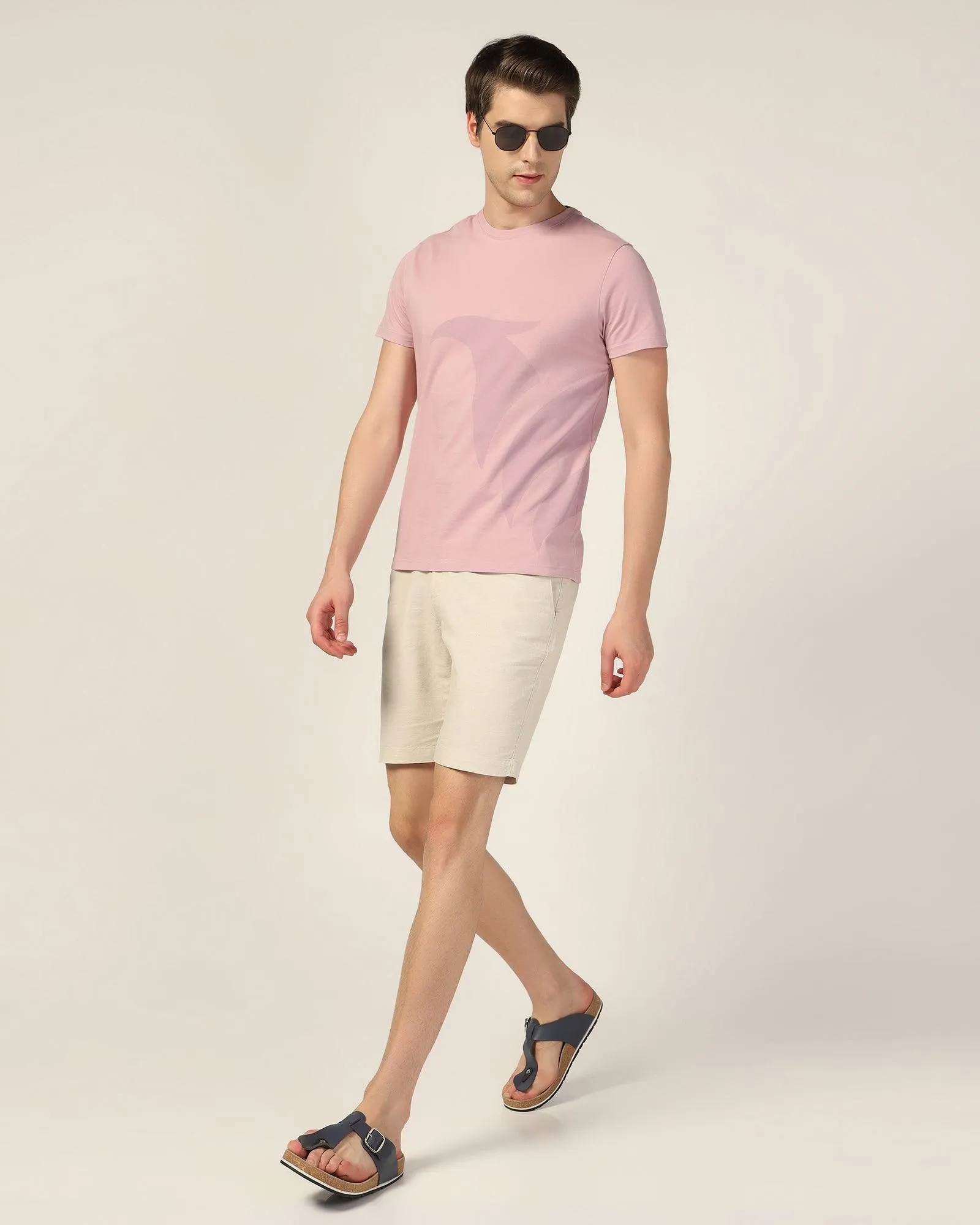 Crew Neck Lilac Printed T-Shirt - Terrain