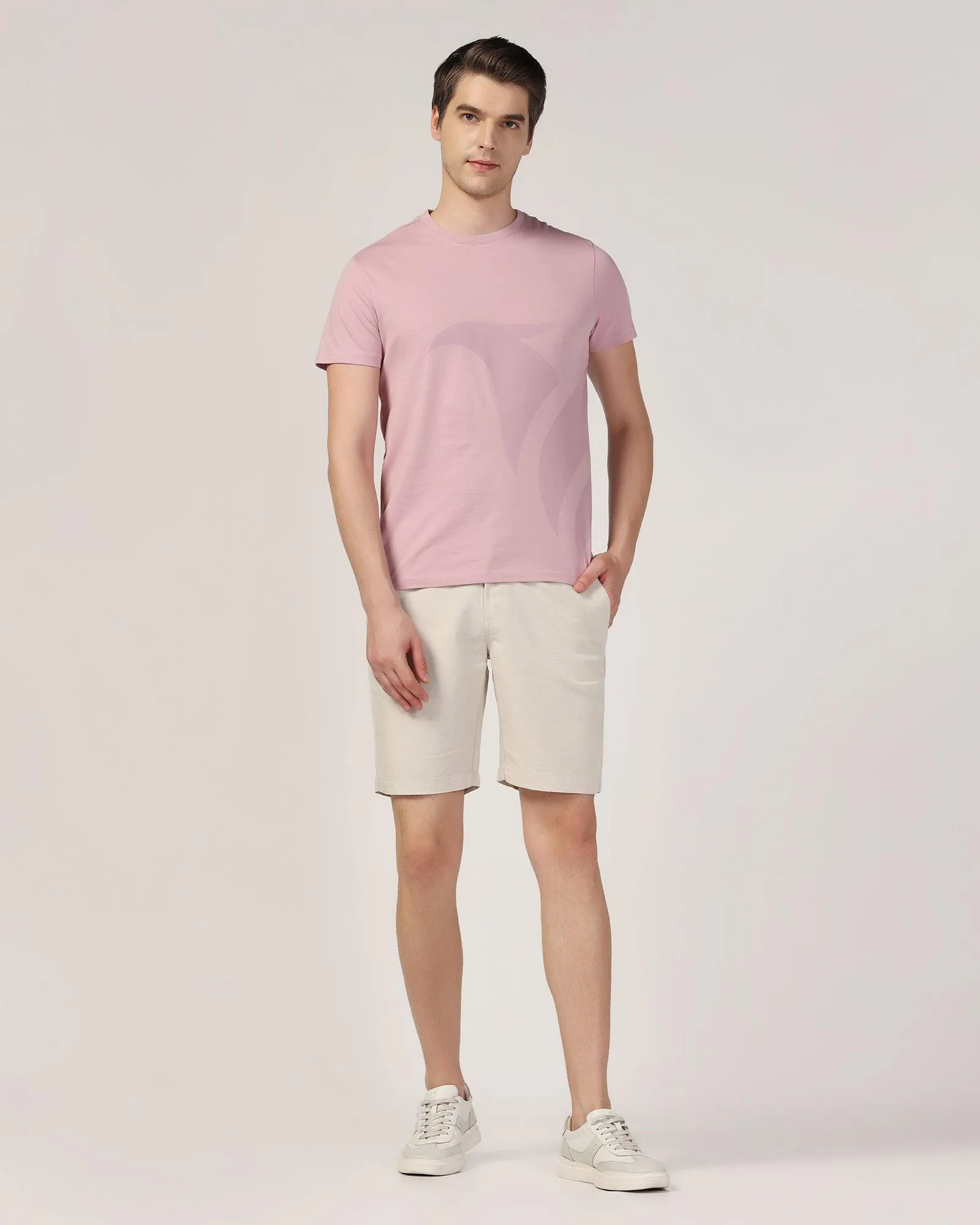 Crew Neck Lilac Printed T-Shirt - Terrain