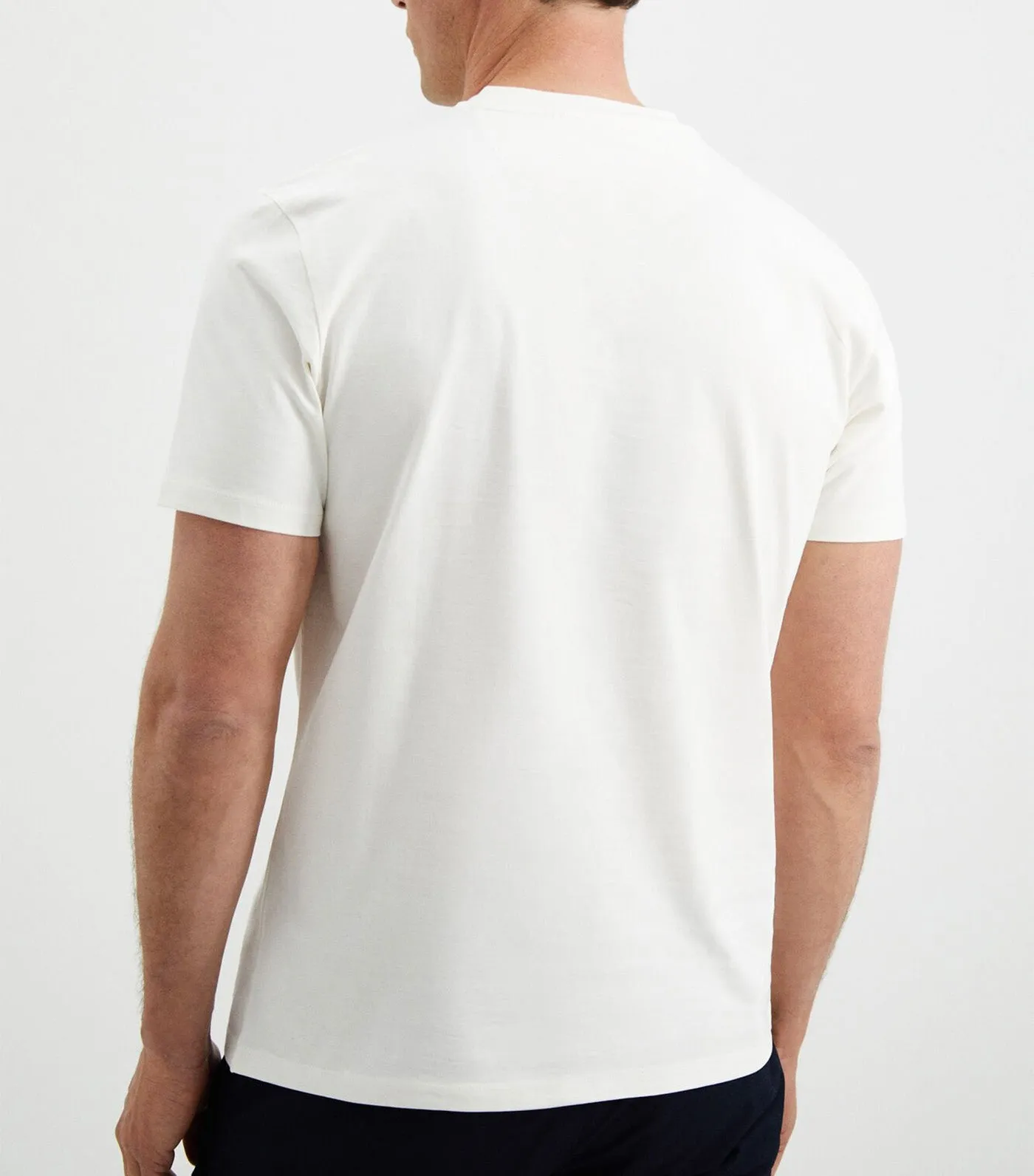 Crew Neck T-shirt with Pocket White