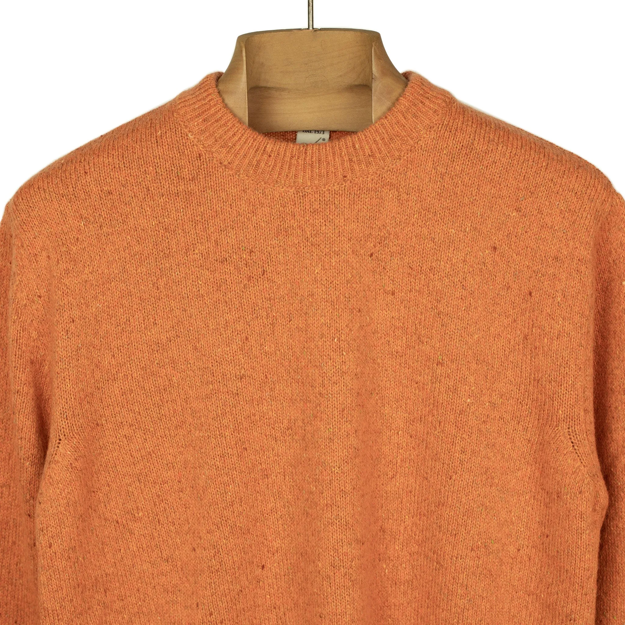 Crewneck sweater in orange merino wool and alpaca mix (restock)