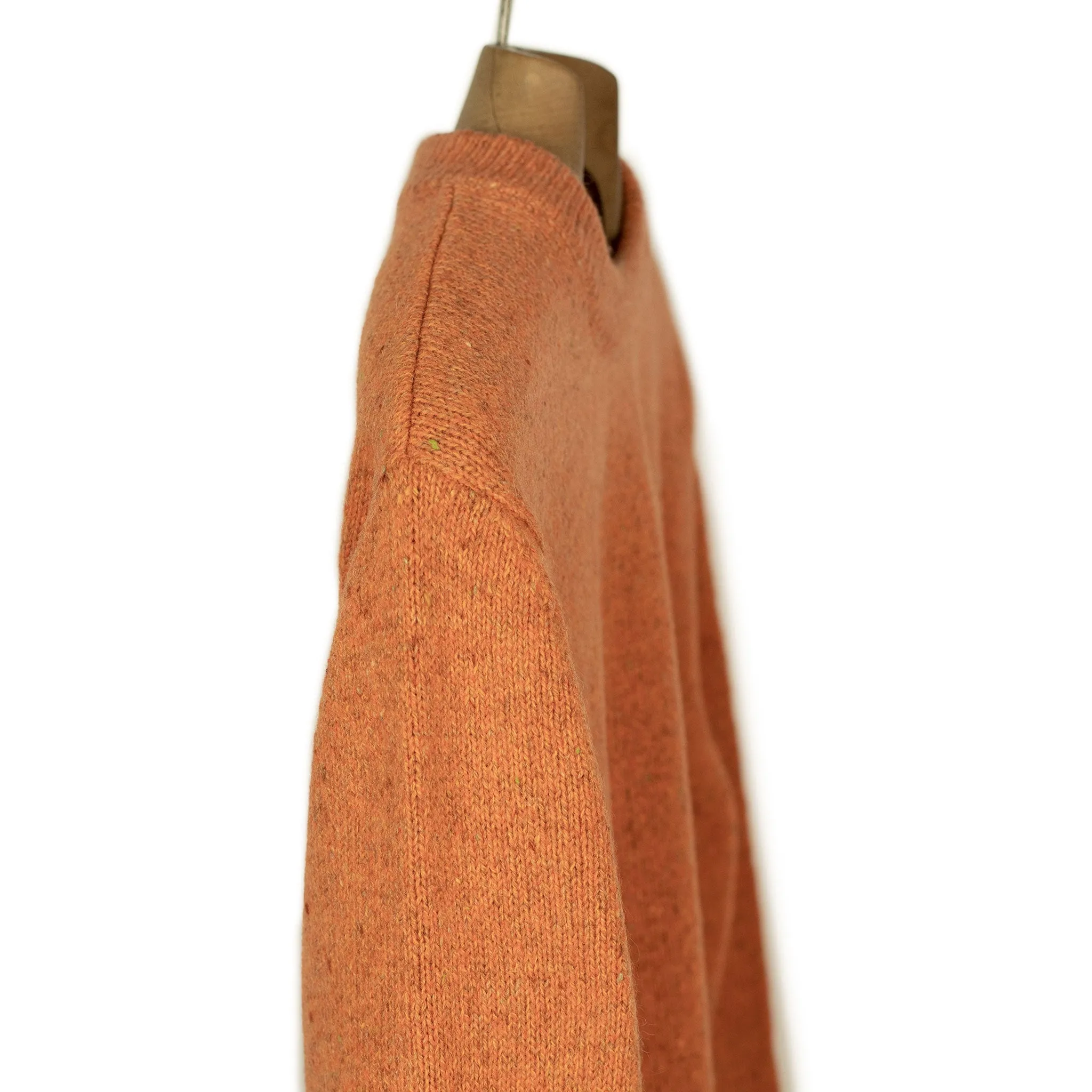 Crewneck sweater in orange merino wool and alpaca mix (restock)