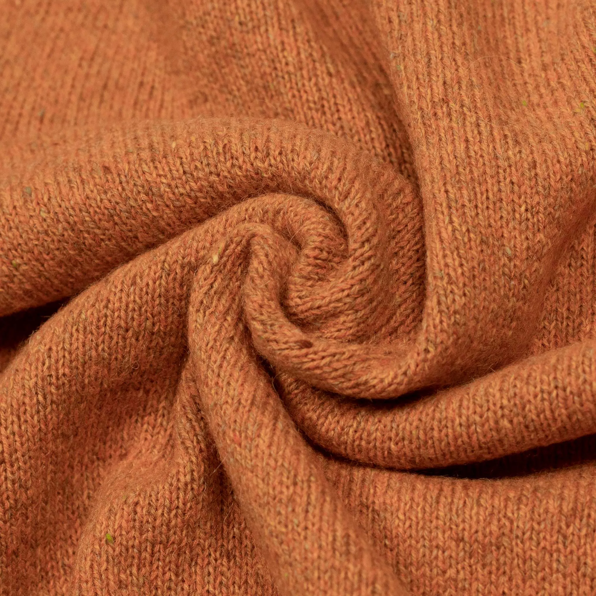 Crewneck sweater in orange merino wool and alpaca mix (restock)