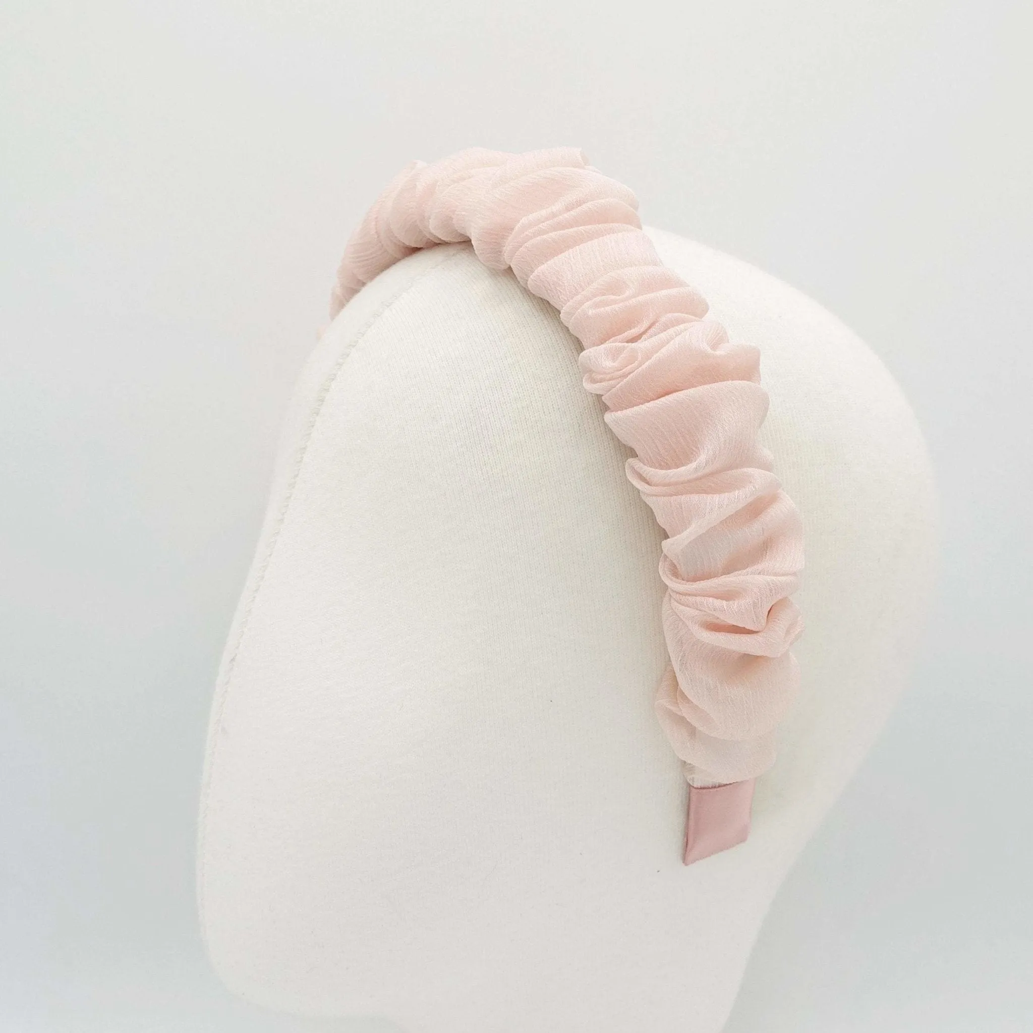 crinkled chiffon ruched headband pleated hairband accessory for women