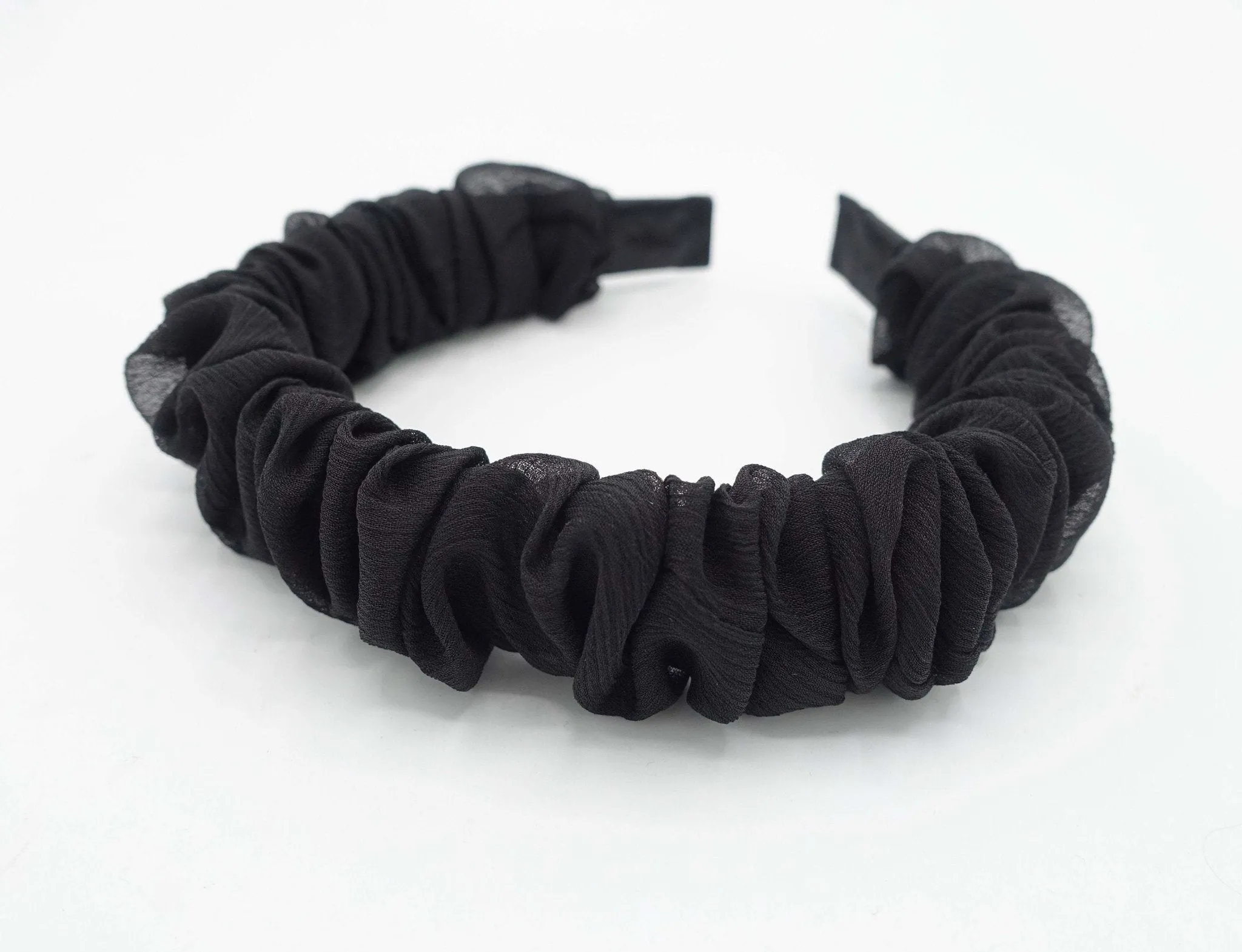 crinkled chiffon ruched headband pleated hairband accessory for women