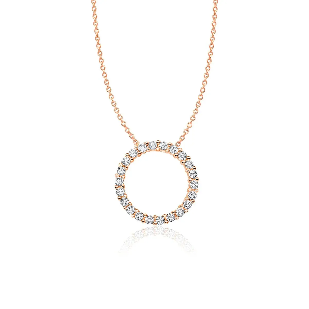 CRISLU Open Pave Circle Necklace In Pure Platinum