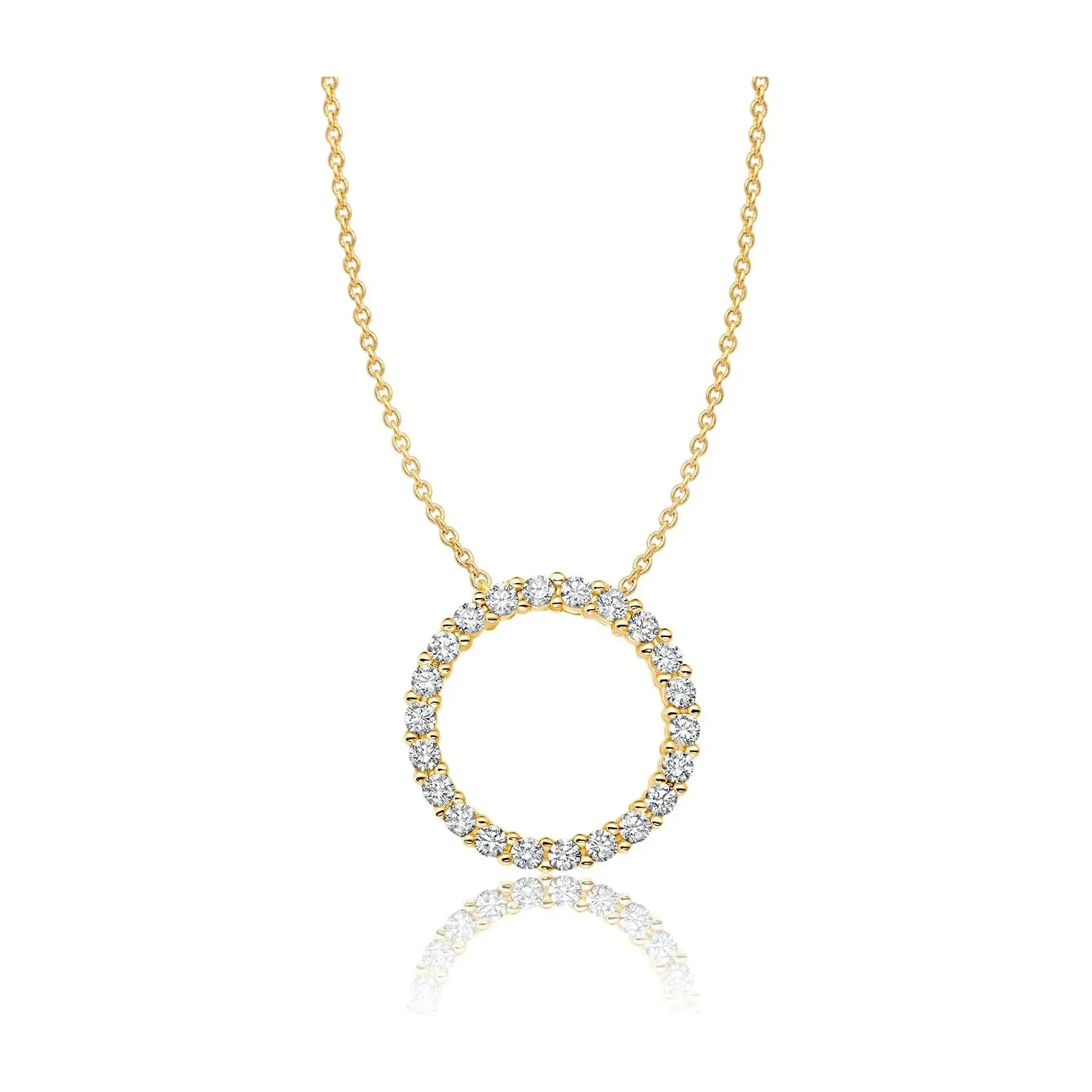 CRISLU Open Pave Circle Necklace In Pure Platinum