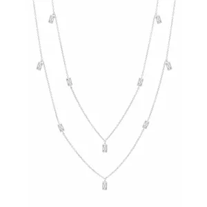 Crislu Prism Baguette 36" Necklace finished in Pure Platinum