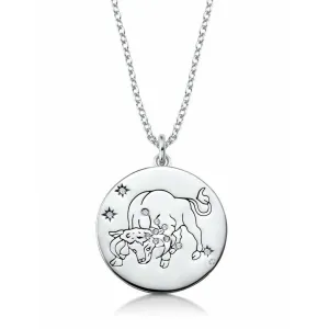 CRISLU TAURUS  ZODIAC NECKLACE FINISHED IN PURE PLATINUM