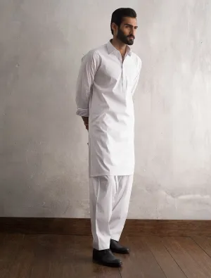 CRISP WHITE KAMEEZ SHALWAR