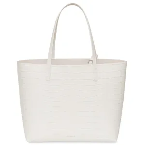 Croc Embossed Large Tote - White