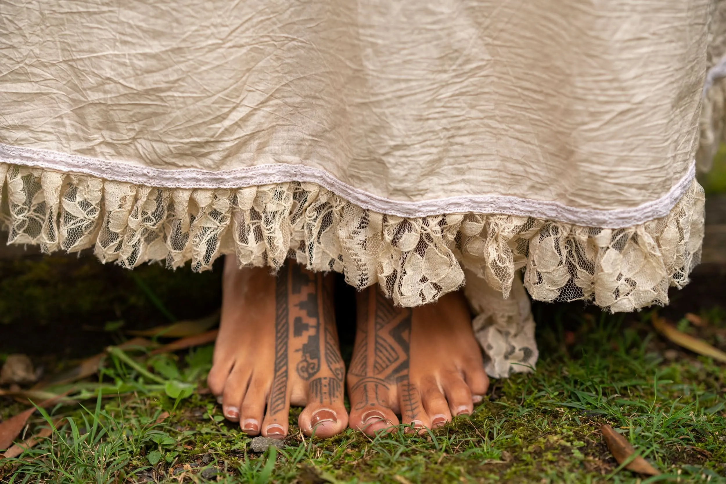 Crochet Patchwork Wrap Skirt - Cream