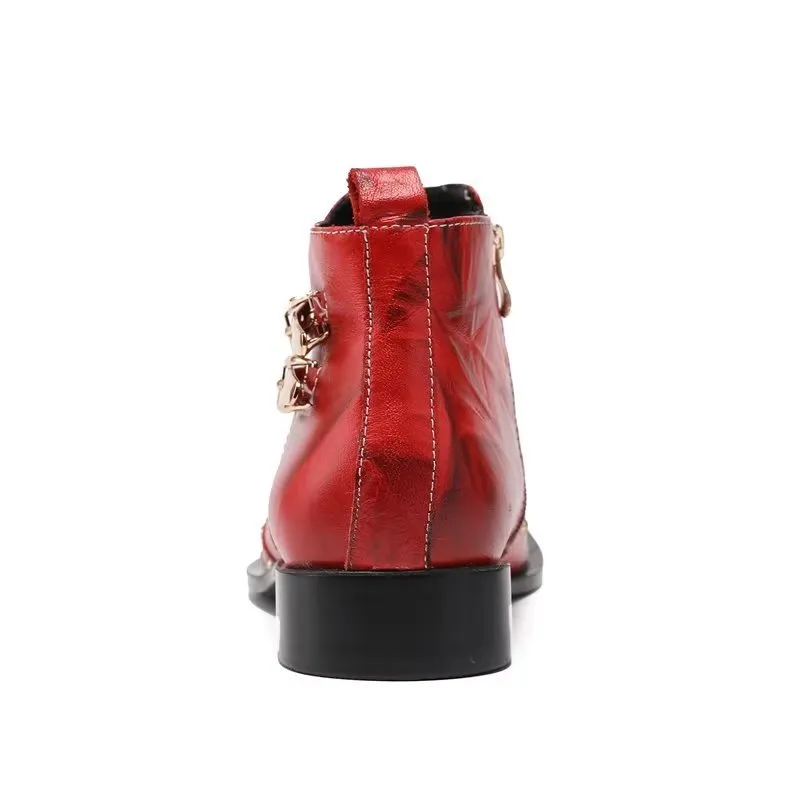 CrocLuxe Exquisite Croc-Textured Leather Dress Boots