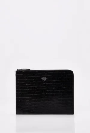 Croco Leather Slim Computer Case