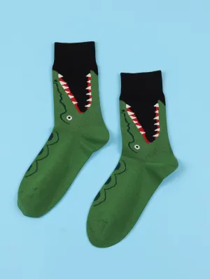 Crocodile Alligator Crew Socks Funny Socks for Men Novelty Socks Funky Socks