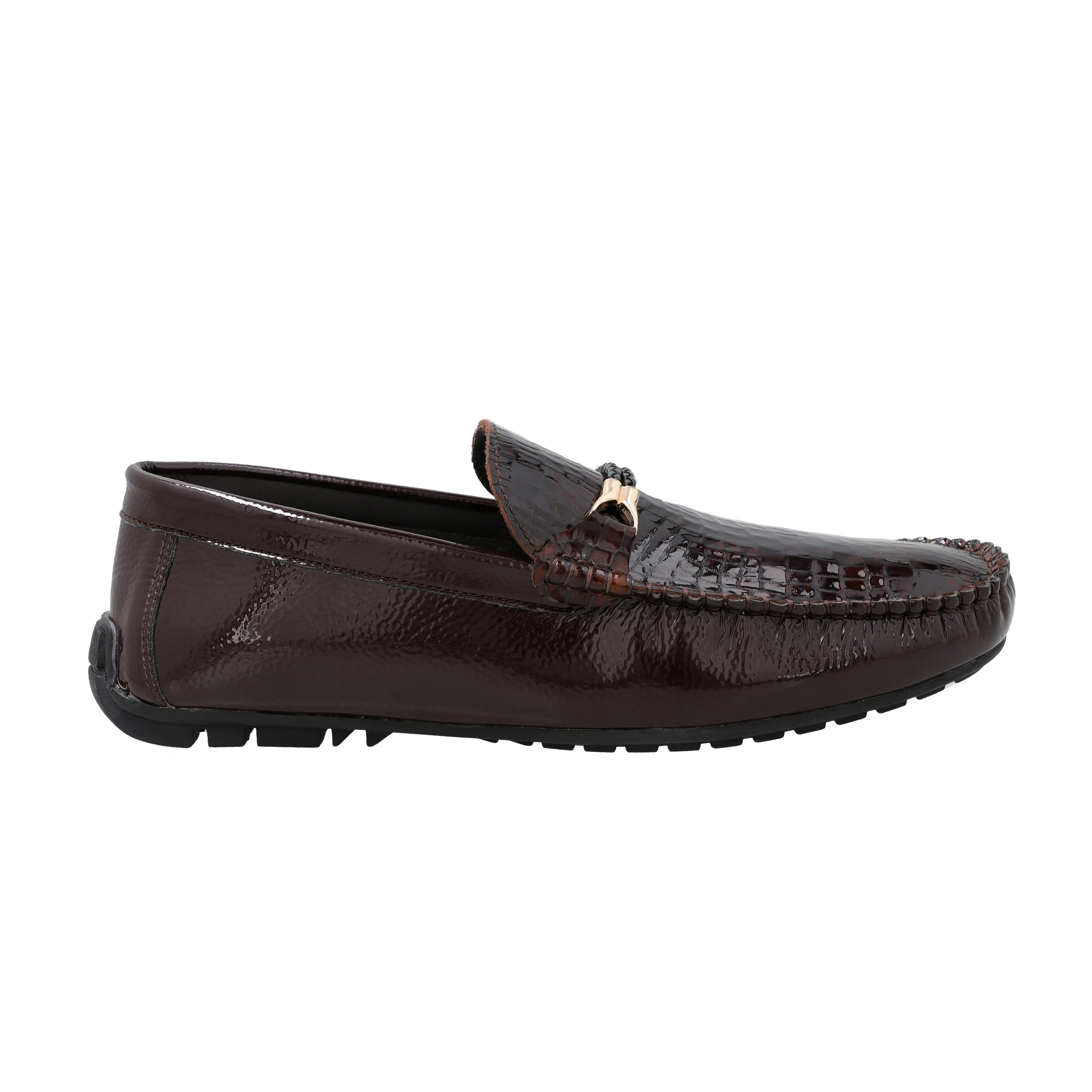 Crocodile Embossed Twisted rope Moccasins