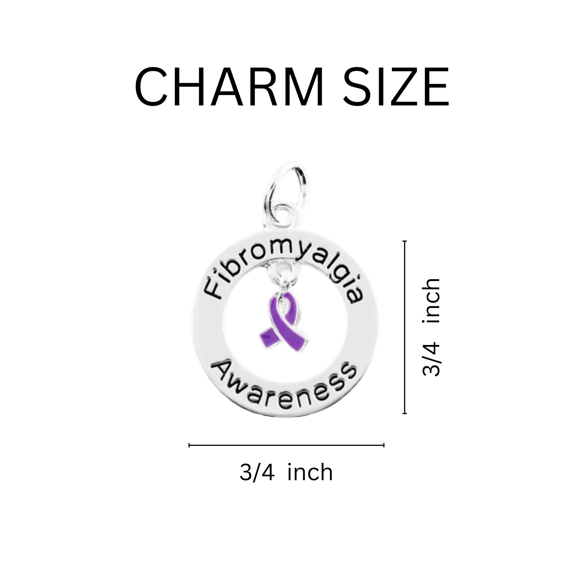 Crohn's Disease Awareness Purple Ribbon Retractable Charm Bracelets