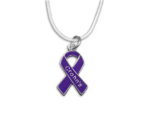 Crohn's Disease Purple Ribbon Necklaces