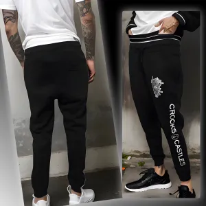 ^CROOKS & CASTLES^ (BLACK) ~LUX AIR MEDUSA~ JOGGER SWEATPANTS FOR MEN