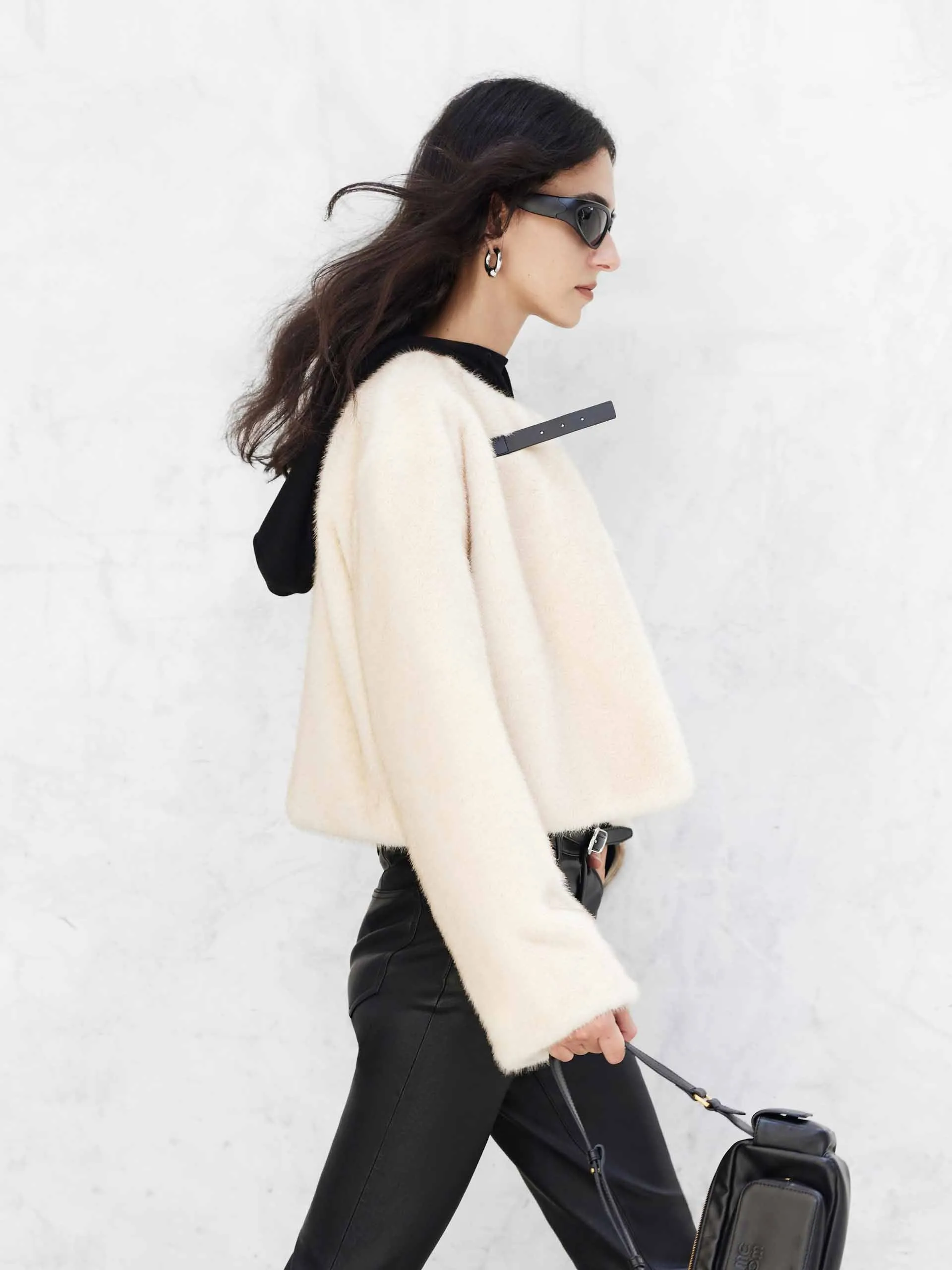 Cropped Faux Fur Coat