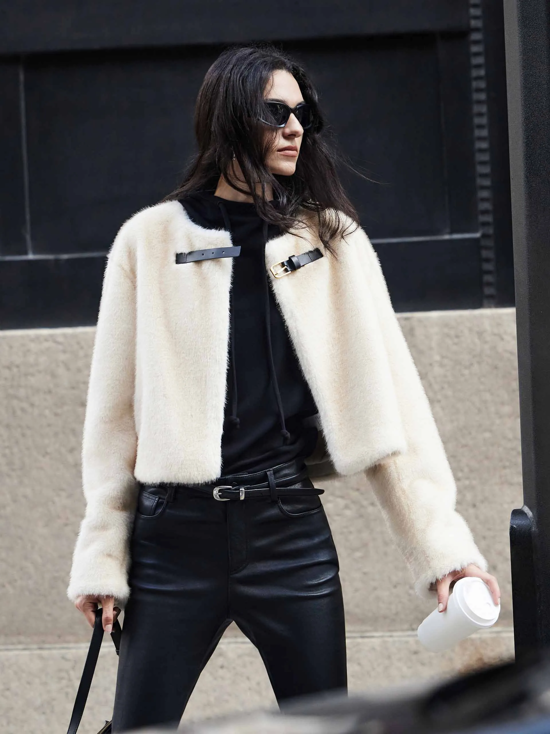 Cropped Faux Fur Coat