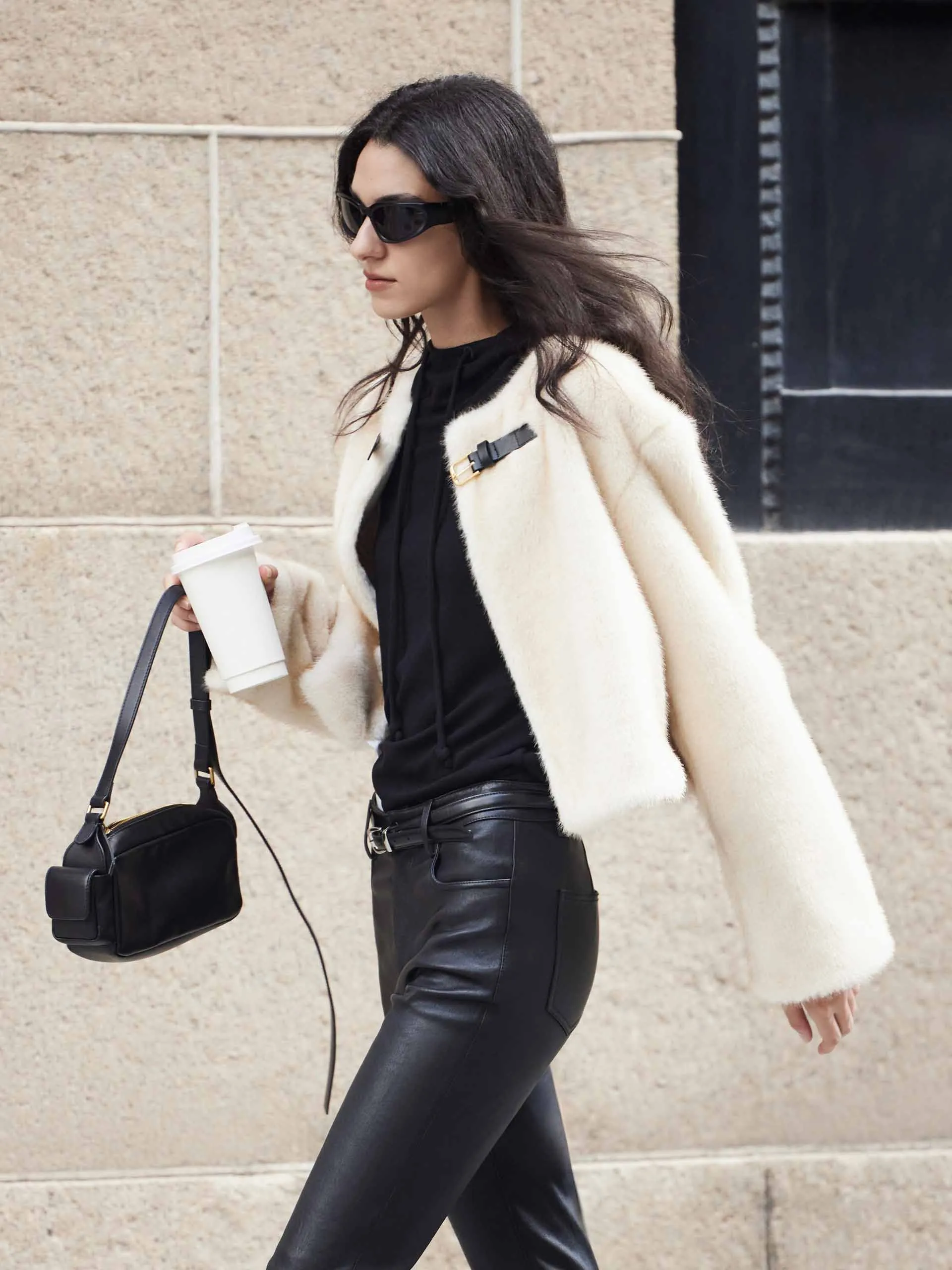 Cropped Faux Fur Coat