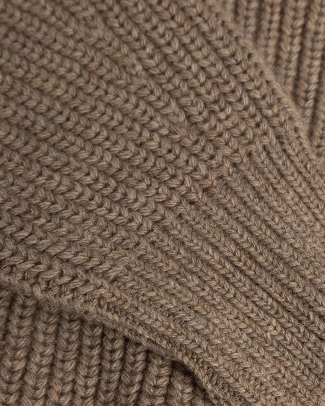 Cropped Knit Sweater Wool-Blend Beige