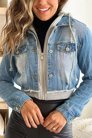 Cropped Layered Denim Jacket