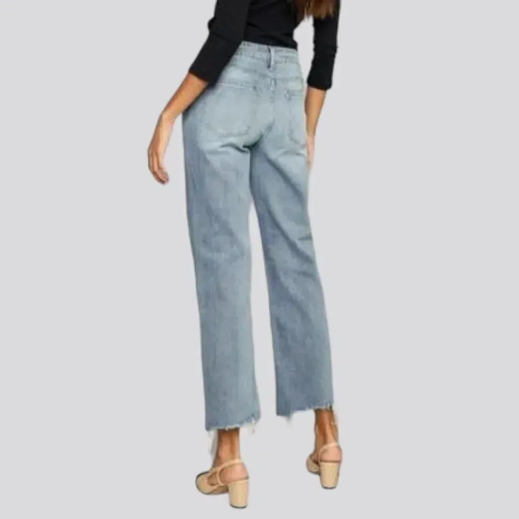 Cropped raw-hem jeans
 for women