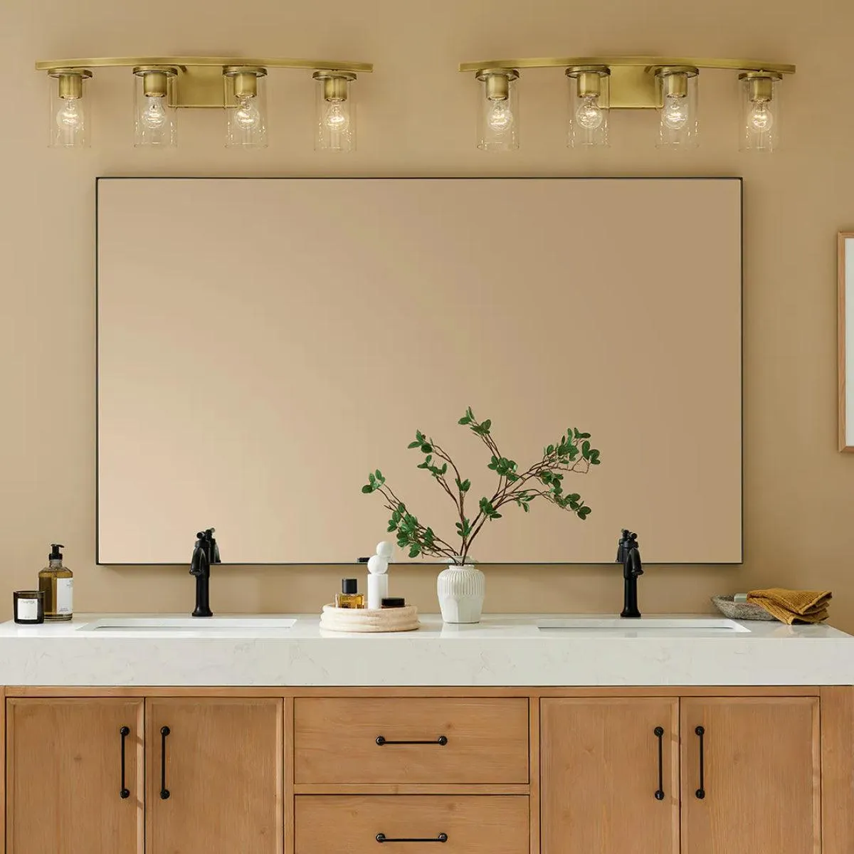 Crosby 31 In 4-Lights Bathroom Vanity Light, Gold Finish