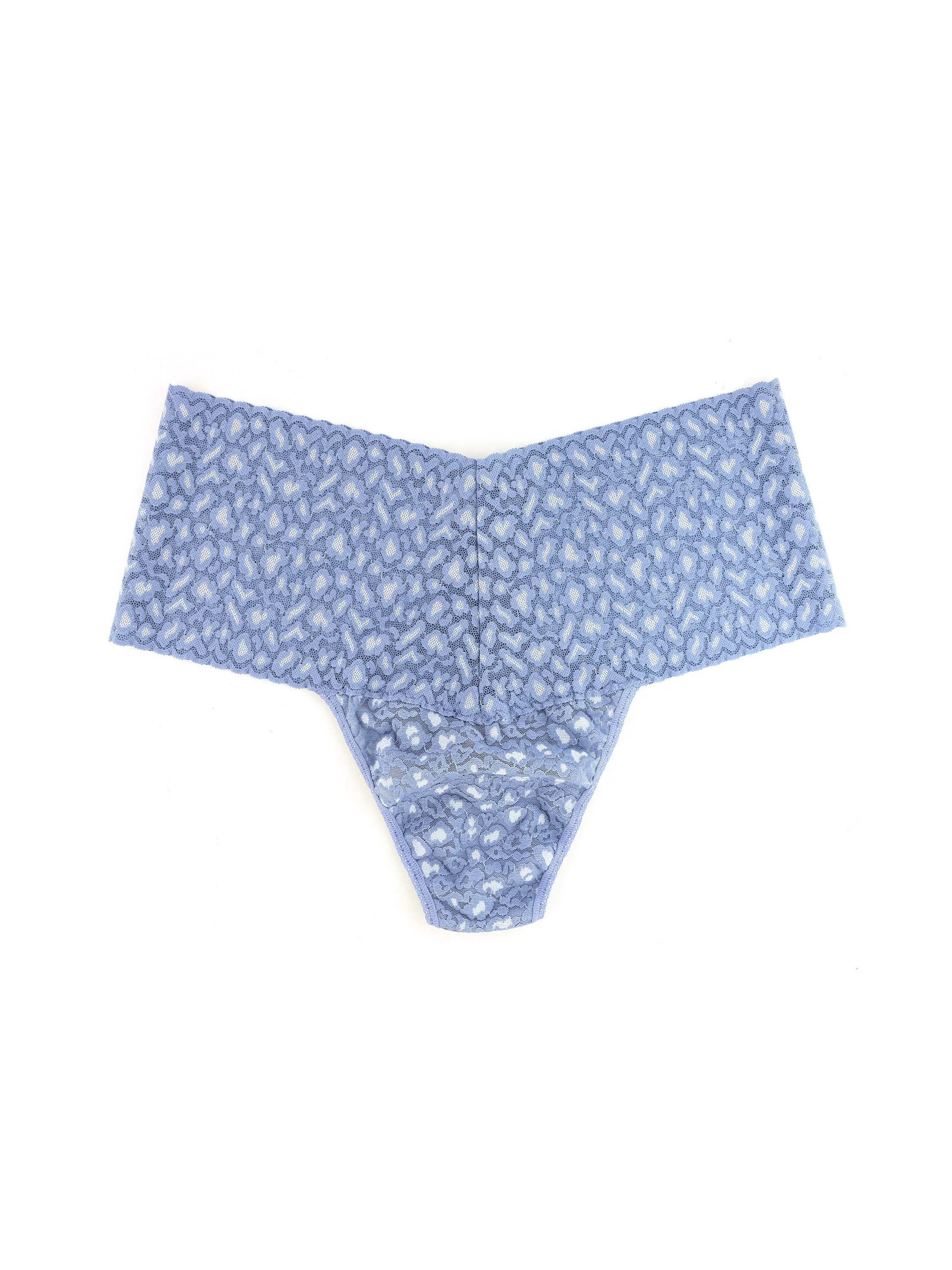 Cross-Dye Leopard Plus Retro Thong Stonewash Blue