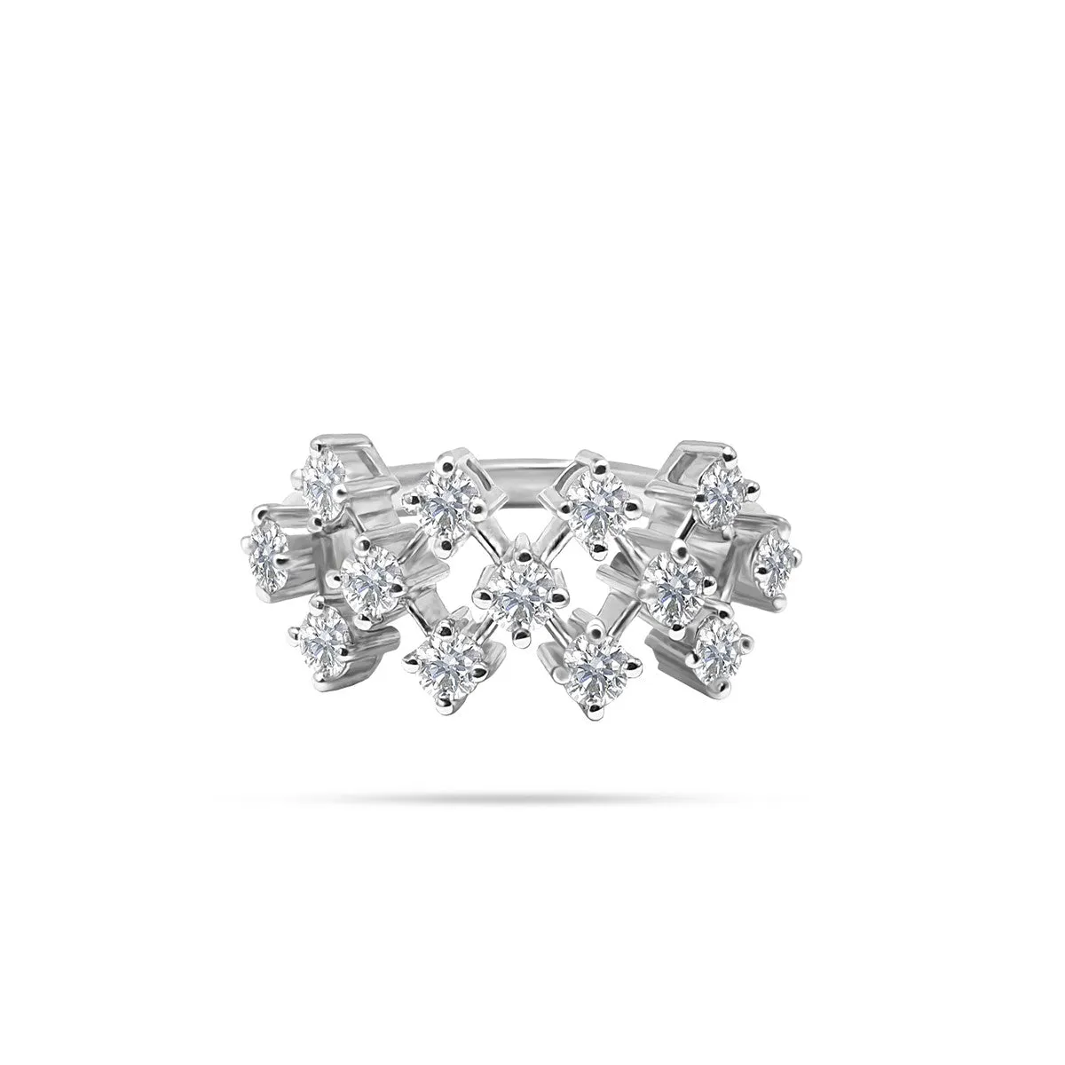 Cross Round Diamond Ring