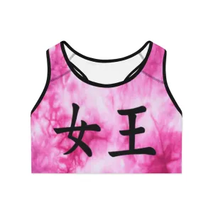 Crowgodshi Designer Queen Japanese Characters Sports Bra