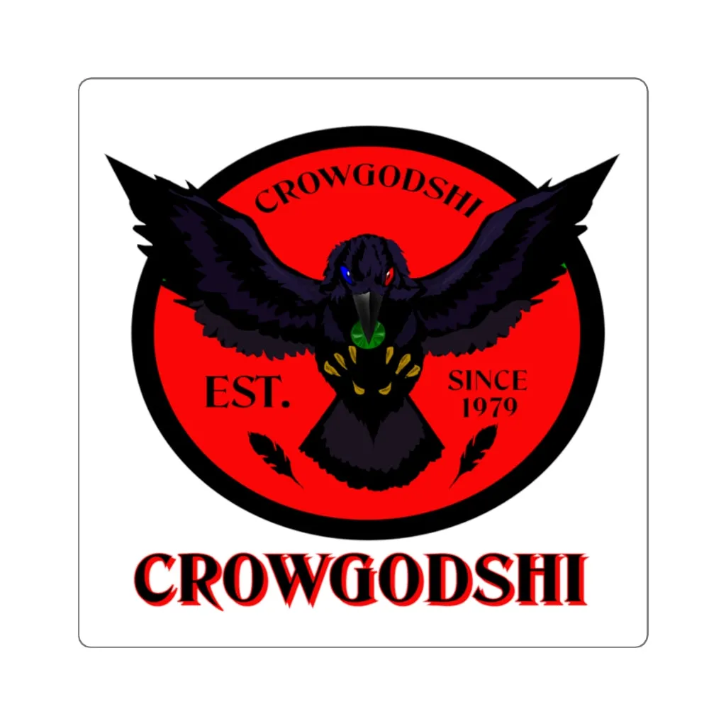 Crowgodshi Square Stickers, RED LOGO