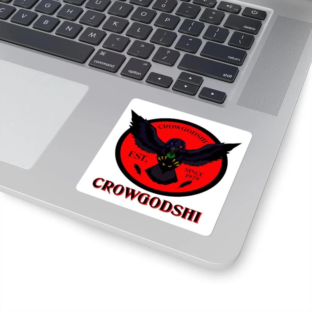 Crowgodshi Square Stickers, RED LOGO