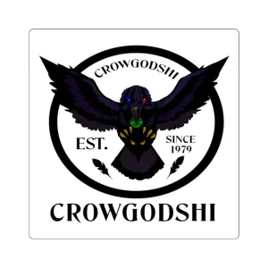 Crowgodshi Square Stickers, WHITE LOGO