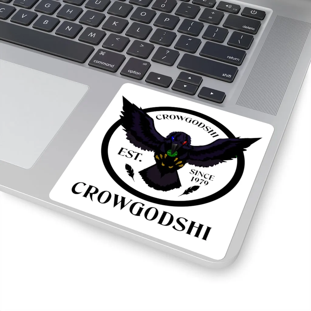 Crowgodshi Square Stickers, WHITE LOGO