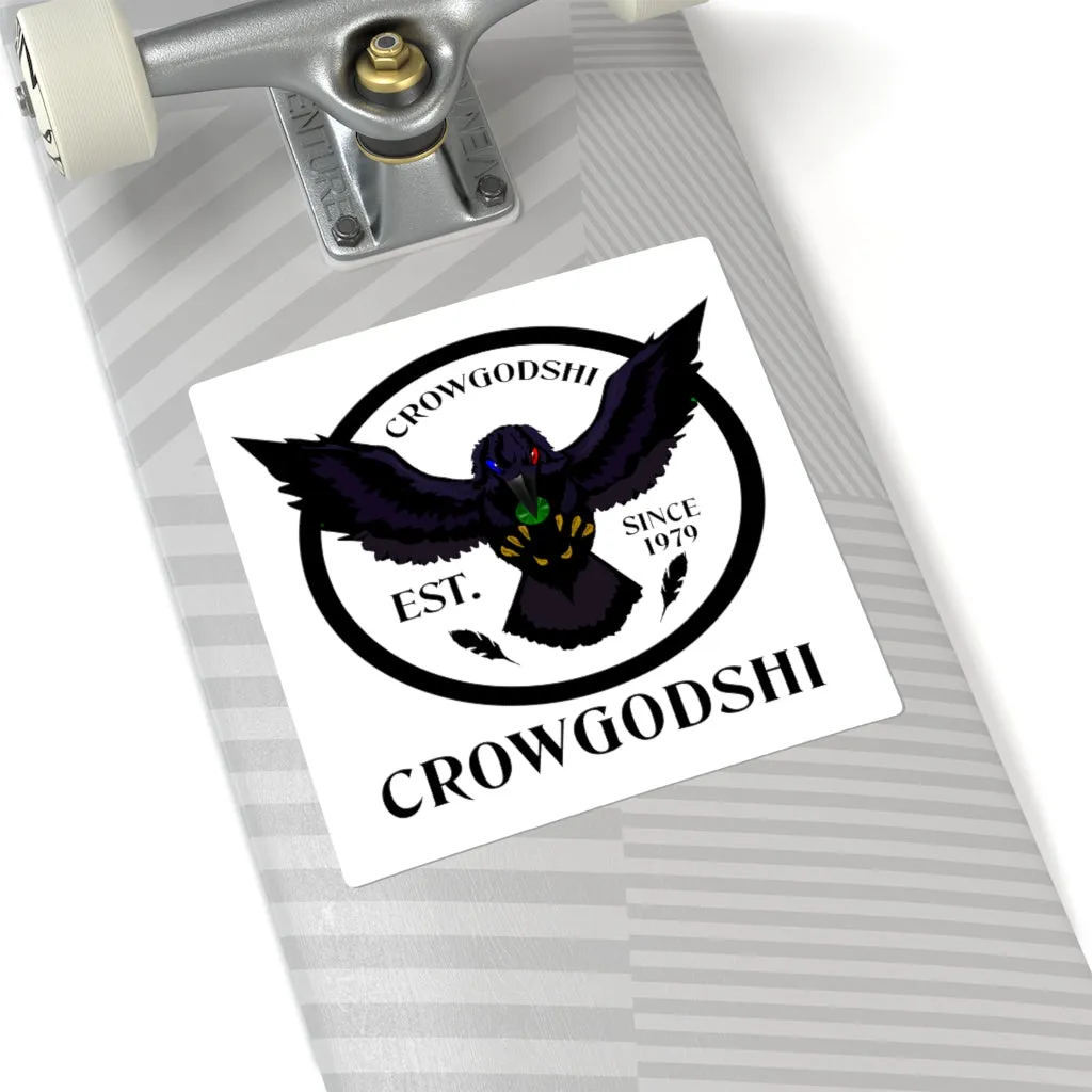 Crowgodshi Square Stickers, WHITE LOGO