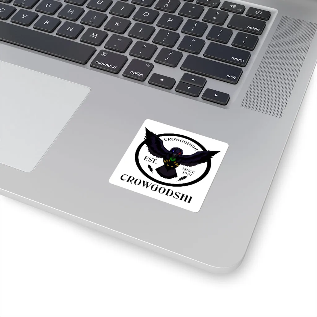 Crowgodshi Square Stickers, WHITE LOGO